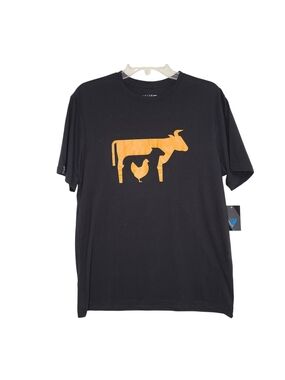 NWT Levelwear Richmond Graphic Tee - Men's Small Black Orange Cow Chicken